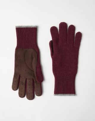 Cashmere gloves Amaranth Man - Brunello Cucinelli