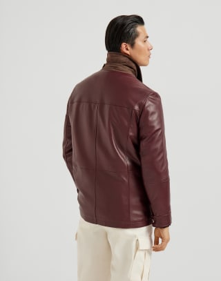 Nappa leather field jacket Amaranth Man - Brunello Cucinelli