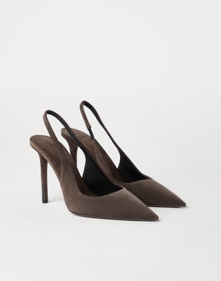 Suede heels Pine Cone Brown Woman - Brunello Cucinelli