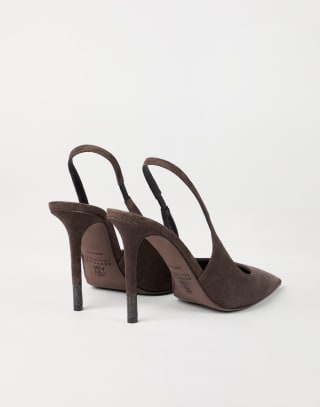 Suede heels Pine Cone Brown Woman - Brunello Cucinelli