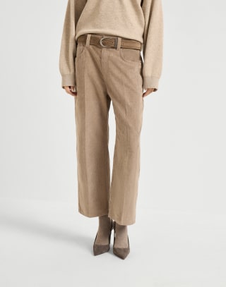Contemporary square trousers Beige Woman - Brunello Cucinelli