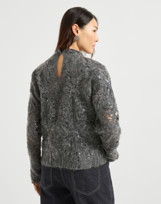 Джемпер Frosty Embroidery Свинцовый Женщина - Brunello Cucinelli