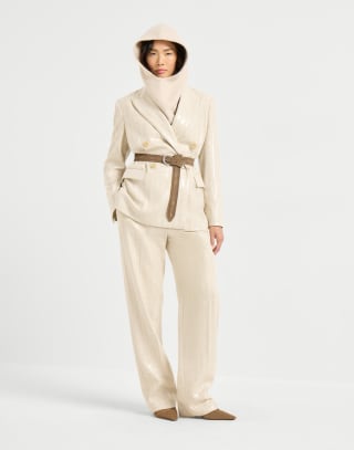 Dazzling Chevron-Hose Hellbeige Damen - Brunello Cucinelli