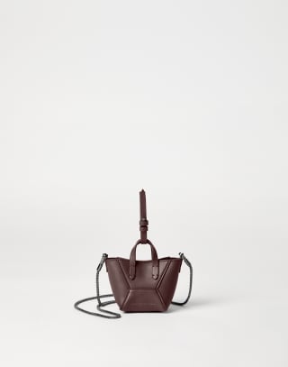 Calfskin BC Duo micro bag Burgundy Woman - Brunello Cucinelli