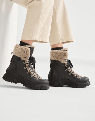 Mountain boot with monili Black Woman - Brunello Cucinelli