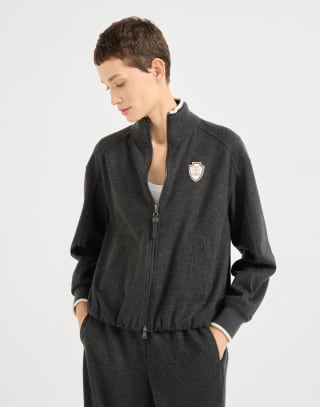 Double jersey sweatshirt Dark Grey Woman - Brunello Cucinelli