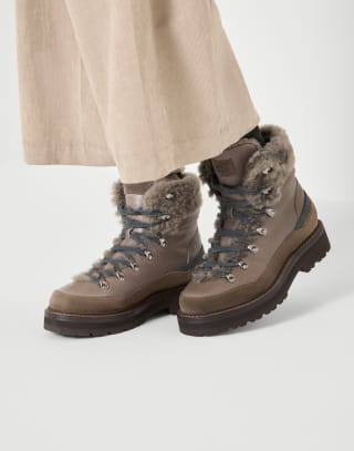 Mountain boot with monili Mud Woman - Brunello Cucinelli