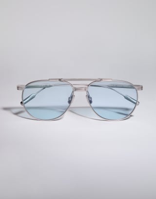Sunglasses with photochromic lenses Satin Silver Eyewear - Brunello Cucinelli