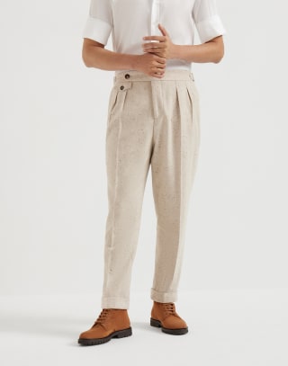 Diagonal twill trousers Buff Man - Brunello Cucinelli
