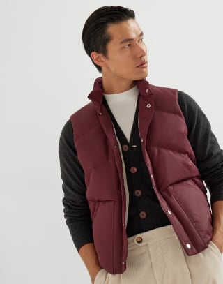 Down vest Amaranth Man - Brunello Cucinelli