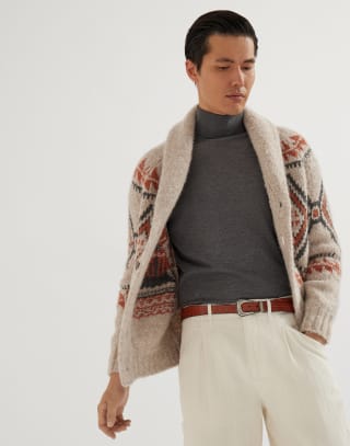 Lightweight turtleneck sweater Anthracite Man - Brunello Cucinelli