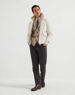 Bomber jacket with padding Panama Man - Brunello Cucinelli