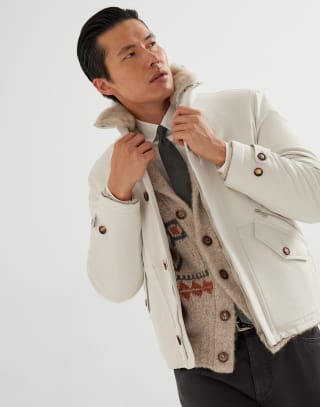Bomber jacket with padding Panama Man - Brunello Cucinelli