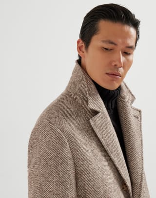 Chevron coat Light Brown Man - Brunello Cucinelli