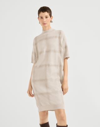 Dazzling Embroidery dress Beige Woman - Brunello Cucinelli