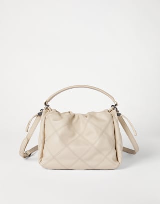Small Nappa Bucket Mellow bag Ivory Woman - Brunello Cucinelli