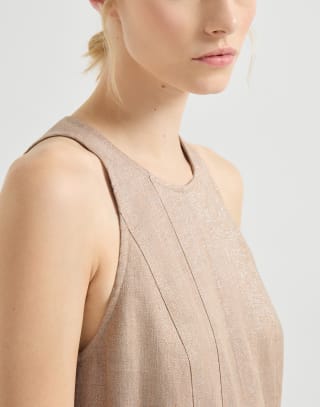 Sparkling twill dress Antique Pink Woman - Brunello Cucinelli