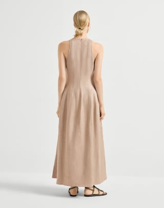 Sparkling twill dress Antique Pink Woman - Brunello Cucinelli