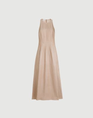Sparkling twill dress Antique Pink Woman - Brunello Cucinelli