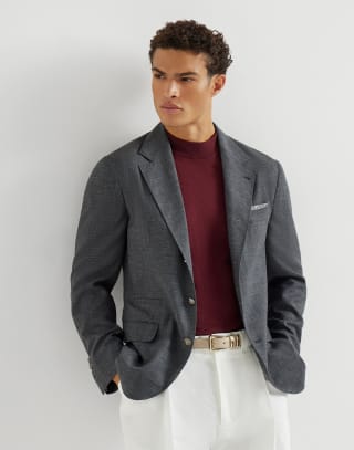 Veste à boutons en métal Gris Foncé Homme - Brunello Cucinelli
