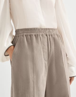 Loose Track trousers Beige Woman - Brunello Cucinelli