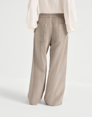 Loose Track trousers Beige Woman - Brunello Cucinelli