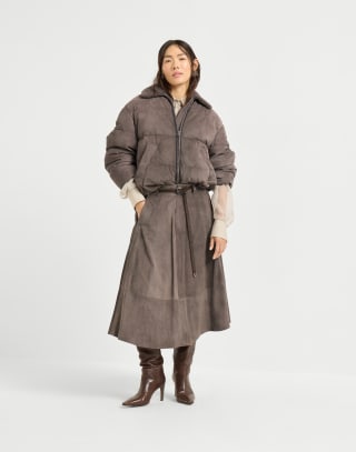 Suede down jacket Mud Woman - Brunello Cucinelli