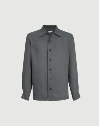Linen shirt Anthracite Man - Brunello Cucinelli