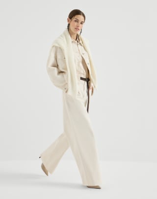 Relaxed trousers Chalk Woman - Brunello Cucinelli