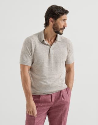 Polo-style sweater Sand Man - Brunello Cucinelli