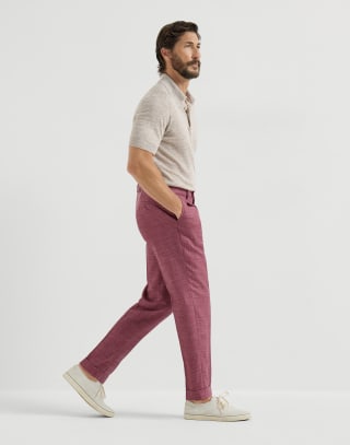 Hose aus Hopsack Koralle Herren - Brunello Cucinelli