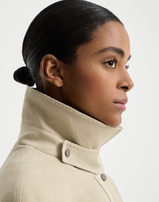 Canvas outerwear jacket Beige Woman - Brunello Cucinelli