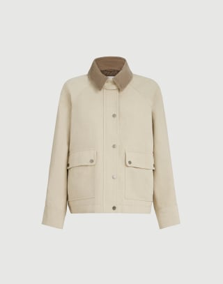 Canvas outerwear jacket Beige Woman - Brunello Cucinelli