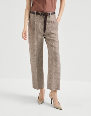 Square cigarette trousers Light Brown Woman - Brunello Cucinelli