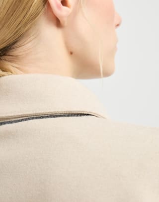 Lightweight cloth outerwear jacket Sand Woman - Brunello Cucinelli