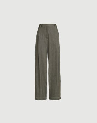 Wide Smart trousers Olive Woman - Brunello Cucinelli