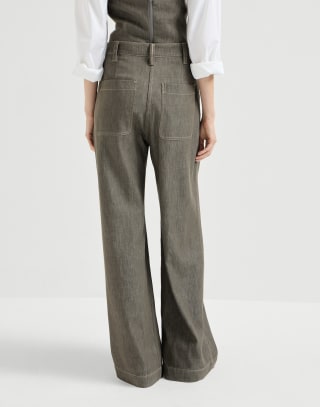 Wide Smart trousers Olive Woman - Brunello Cucinelli