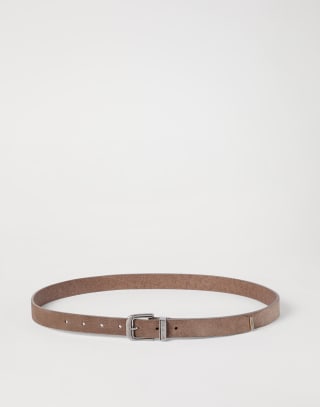 Reversed leather belt Light Brown Man - Brunello Cucinelli
