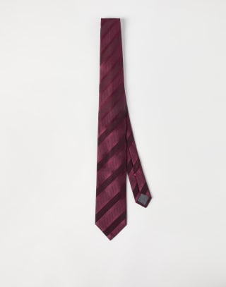 Striped silk necktie Cherry Man - Brunello Cucinelli