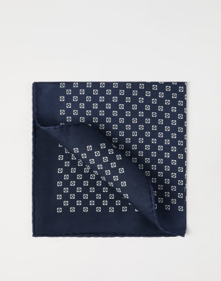 Silk pocket square Navy Blue Man - Brunello Cucinelli