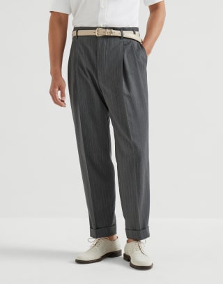 Hose aus Schurwolltuch Dunkelgrau Herren - Brunello Cucinelli