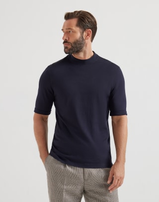 Jersey T-shirt Navy Blue Man - Brunello Cucinelli