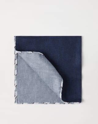 Silk pocket square Navy Blue Man - Brunello Cucinelli