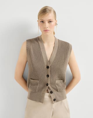 Кардиган из хлопка Sparkling Ореховый Женщина - Brunello Cucinelli