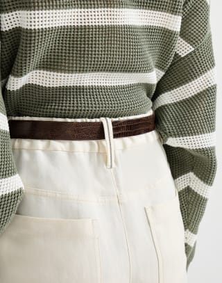 Baggy-Hose aus Fluid-Twill Elfenbein Damen - Brunello Cucinelli