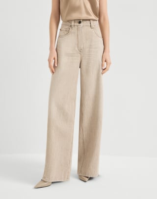 Wide trousers Beige Woman - Brunello Cucinelli