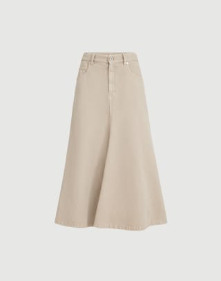 Five-pocket flared skirt Beige Woman - Brunello Cucinelli