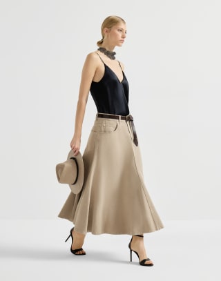 Five-pocket flared skirt Beige Woman - Brunello Cucinelli