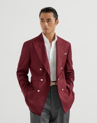 Blazer with metal buttons Cherry Man - Brunello Cucinelli