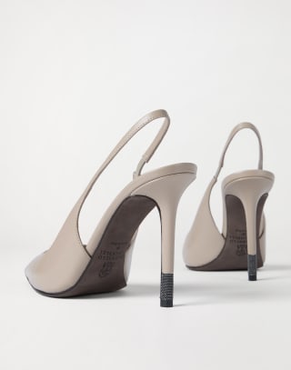 Calfskin slingback heels Grey Woman - Brunello Cucinelli